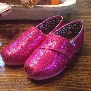 Toms Hot Pink Glitter Sparkly Shoes